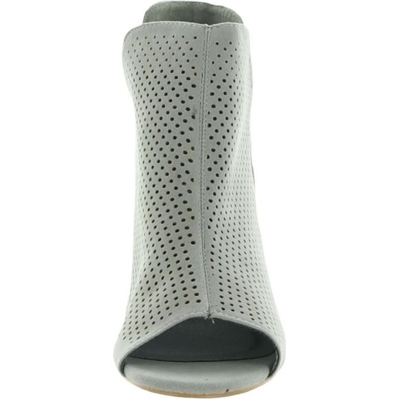 Journee Collection Womens Gray Perforated Faux Suede Wedge Heels Shoes NWOB - Picture 2 of 4